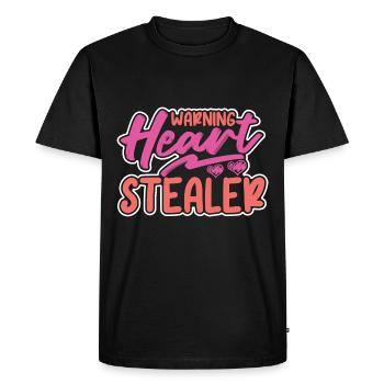 Saint-Valentin, amoureux coureurs de jupons - T-shirt Premium bio Homme - noir - Devant - Nico (187cm)