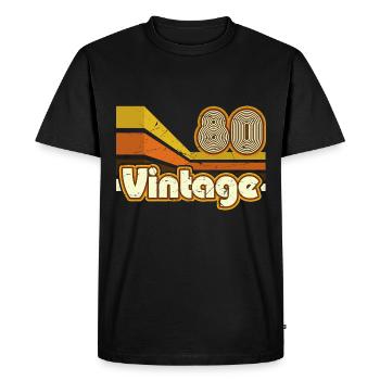 1980 Anniversaire né en 1980 Retro Vintage - T-shirt Premium bio Homme - noir - Devant - Nico (187cm)
