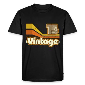 2015 Birthday born in 2015 Retro Vintage - Men's Premium Organic T-Shirt - black - Front - Nico (187cm)