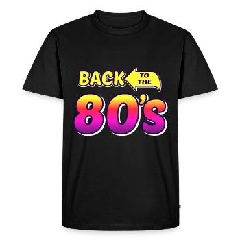 Retour au design de fête rétro des années 80 / 80 - T-shirt Premium bio Homme - noir - Devant - Nico (187cm)