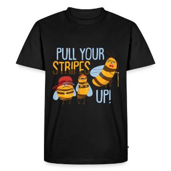 Drôle d’amoureux des abeilles Enfants Abeille à miel - T-shirt Premium bio Homme - noir - Devant - Nico (187cm)