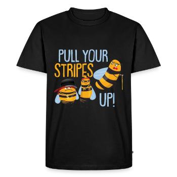 Drôle d’amoureux des abeilles Abeille bourdon d’abeille - T-shirt Premium bio Homme - noir - Devant - Nico (187cm)