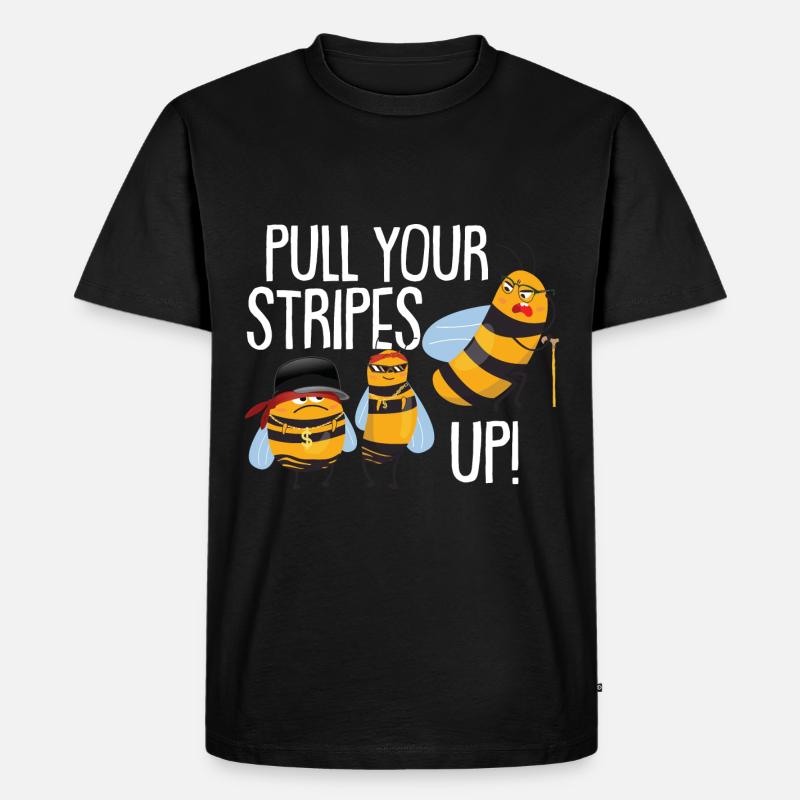 Pull Your Stripes Up! - Men's Premium Organic T-Shirt - black