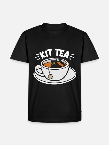 Funny Cat Lover Tea - Men's Premium Organic T-Shirt - black