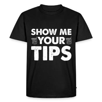 Gratuities Waiter Service Tip Tipping jar - Men's Premium Organic T-Shirt - black - Front - Nico (187cm)