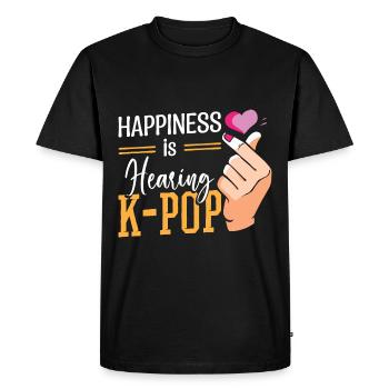 Happiness Is Hearing K-Pop - Men's Premium Organic T-Shirt - black - Front - Nico (187cm)