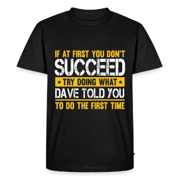 Funny Name Dave David - Men's Premium Organic T-Shirt - black - Front - Nico (187cm)