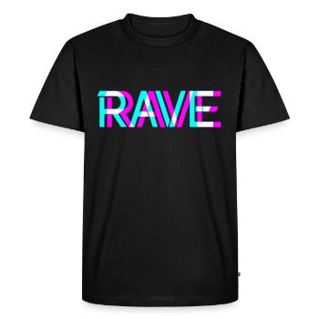 Techno - Techno music - Rave - Raver - Festival - Männer Premium Bio T-Shirt - Schwarz - Vorne - Nico (187cm)