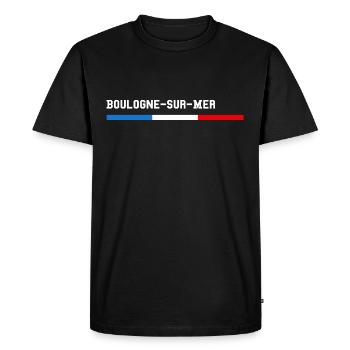J'aime Boulogne-sur-Mer Nom de Ville en France - T-shirt Premium bio Homme - noir - Devant - Nico (187cm)