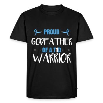 Fier parrain d’un guerrier du DT1 - T-shirt Premium bio Homme - noir - Devant - Nico (187cm)