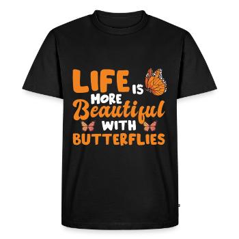 Butterfly Monarch - Men's Premium Organic T-Shirt - black - Front - Nico (187cm)