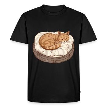 Cat in Bed Official Sleep Shirt - Men's Premium Organic T-Shirt - black - Front - Nico (187cm)