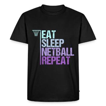 Netball drôle de joueur de netball - T-shirt Premium bio Homme - noir - Devant - Nico (187cm)