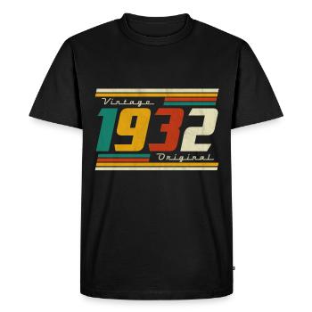 1932 Né 90 ans Anniversaire Rétro - T-shirt Premium bio Homme - noir - Devant - Nico (187cm)
