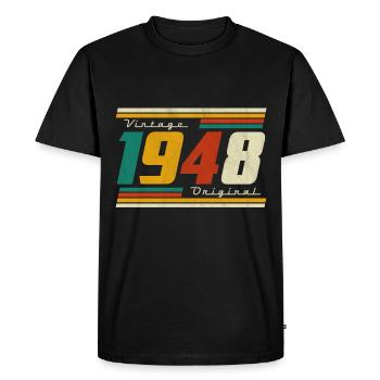 1948 Vintage Vintage anniversaire rétro cadeau - T-shirt Premium bio Homme - noir - Devant - Nico (187cm)