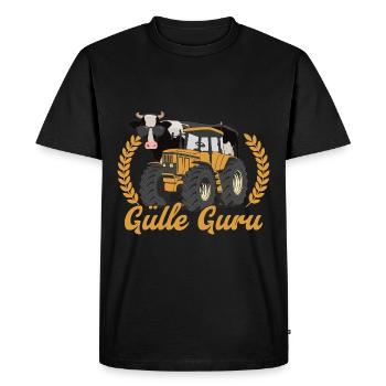 Manure Guru Cow Farmer - Men's Premium Organic T-Shirt - black - Front - Nico (187cm)