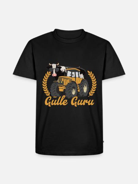 Manure Guru Cow Farmer - Men's Premium Organic T-Shirt - black