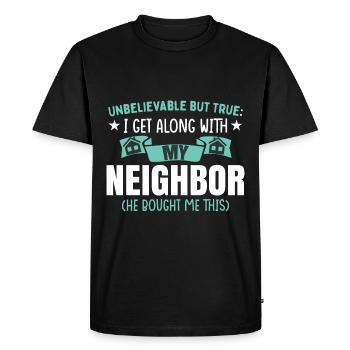 Neighborhood Community Neighbor Funny Village - Men's Premium Organic T-Shirt - black - Front - Nico (187cm)