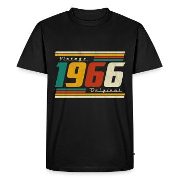 Born 1966 1966 birthday gift vintage - Men's Premium Organic T-Shirt - black - Front - Nico (187cm)