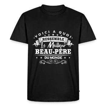 Le Meilleur Beau-Père Du Monde - T-shirt Premium bio Homme - noir - Devant - Nico (187cm)