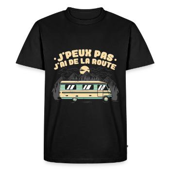 Campeur Humour Camping-Car - T-shirt Premium bio Homme - noir - Devant - Nico (187cm)