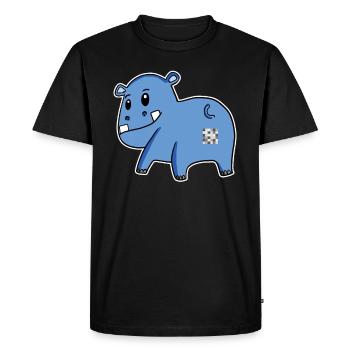 Hippo Ass - Hippopotamus Butt - Men's Premium Organic T-Shirt - black - Front - Nico (187cm)