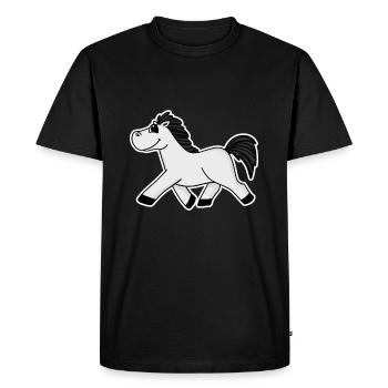 Chevaux Cheval Cheval domestique - T-shirt Premium bio Homme - noir - Devant - Nico (187cm)