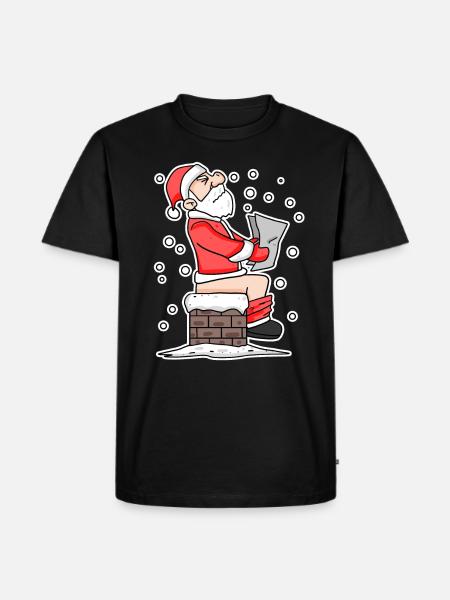 Noël Cheminée drôle Noël - T-shirt Premium bio Homme - noir