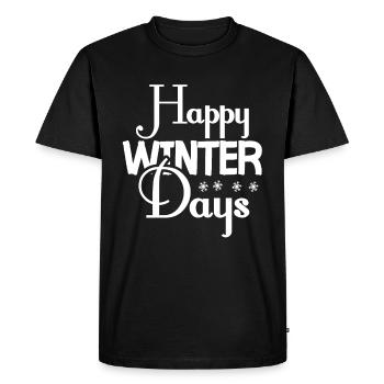 Happy Winter Days - Winterzeit - Men's Premium Organic T-Shirt - black - Front - Nico (187cm)