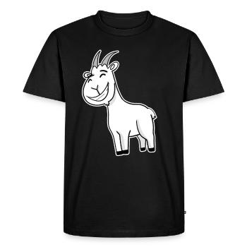 Chèvre Animal Heureux Heureux Heureux Rire - T-shirt Premium bio Homme - noir - Devant - Nico (187cm)