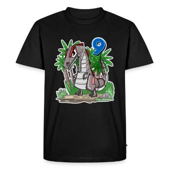 Garçons 9 ans 9ème anniversaire Garçons Dino Shirt - T-shirt Premium bio Homme - noir - Devant - Nico (187cm)