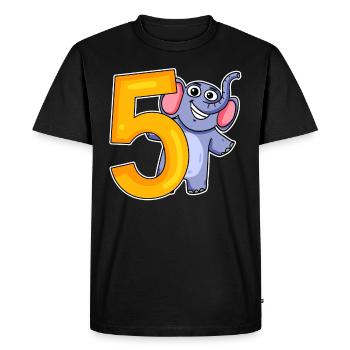 5 ans - 5 ans avec motif animal - T-shirt Premium bio Homme - noir - Devant - Nico (187cm)