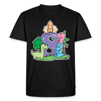 8 ans - 8ème anniversaire avec motif animal - T-shirt Premium bio Homme - noir - Devant - Nico (187cm)