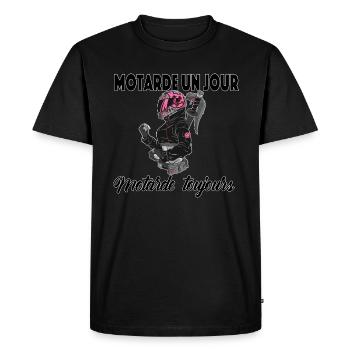 MOTARDE UN JOUR MOTARDE TOUJOURS - T-shirt Premium bio Homme - noir - Devant - Nico (187cm)