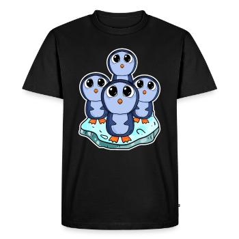 Pingouins - T-shirt Premium bio Homme - noir - Devant - Nico (187cm)