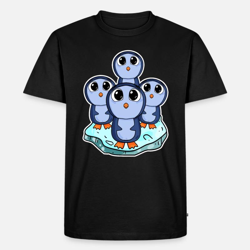 Pinguine - Männer Premium Bio T-Shirt - Schwarz