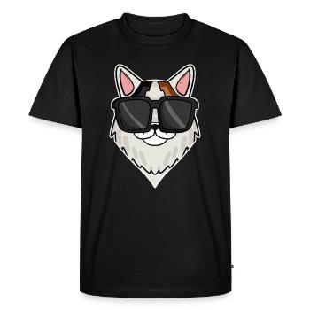 Chat cool avec des lunettes de soleil - race de chat turquoise - T-shirt Premium bio Homme - noir - Devant - Nico (187cm)