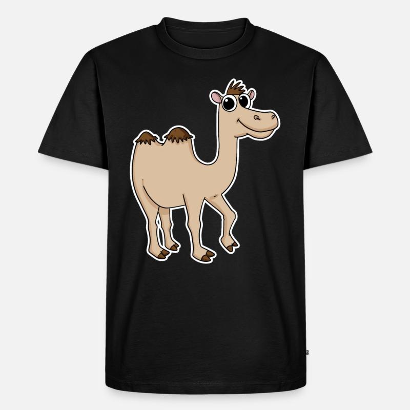 Kamel - Männer Premium Bio T-Shirt - Schwarz
