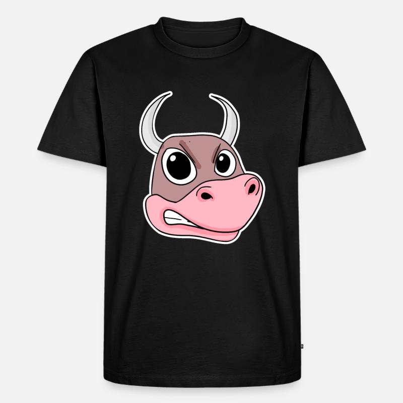 wütender Bulle - Männer Premium Bio T-Shirt - Schwarz