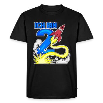 2 Birthday Boy Astronaut Rocket - deux ans - T-shirt Premium bio Homme - noir - Devant - Nico (187cm)