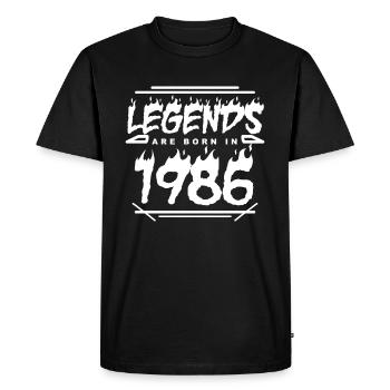 1986 - Né en 1986 - Construit en 1986 - T-shirt Premium bio Homme - noir - Devant - Nico (187cm)