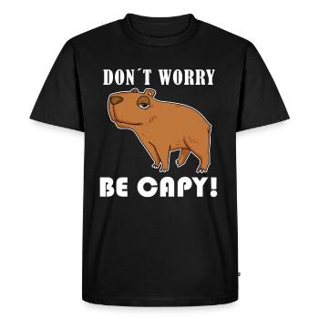 Capybara Animal Saying - Men's Premium Organic T-Shirt - black - Front - Nico (187cm)