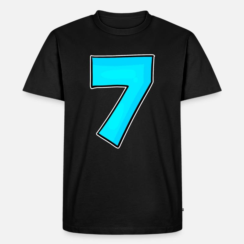 7 - Sieben - Männer Premium Bio T-Shirt - Schwarz