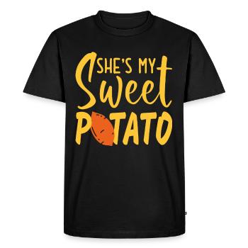 Elle s ma patate douce je yam chemise T Shirt - T-shirt Premium bio Homme - noir - Devant - Nico (187cm)
