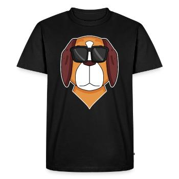 Saint Bernard dog with glasses - cool dog - Men's Premium Organic T-Shirt - black - Front - Nico (187cm)