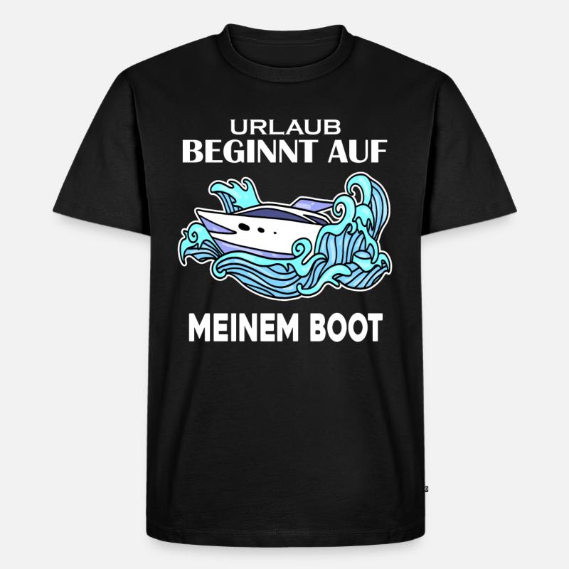 Boot - Männer Premium Bio T-Shirt - Schwarz
