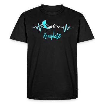 Skiing Plan de Corones - Men's Premium Organic T-Shirt - black - Front - Nico (187cm)