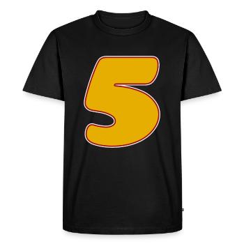 5 - Cinq - T-shirt Premium bio Homme - noir - Devant - Nico (187cm)