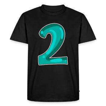 2 - Nombre - Motif numéro deux - T-shirt Premium bio Homme - noir - Devant - Nico (187cm)