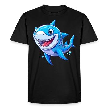 Cute Shark - Men's Premium Organic T-Shirt - black - Front - Nico (187cm)